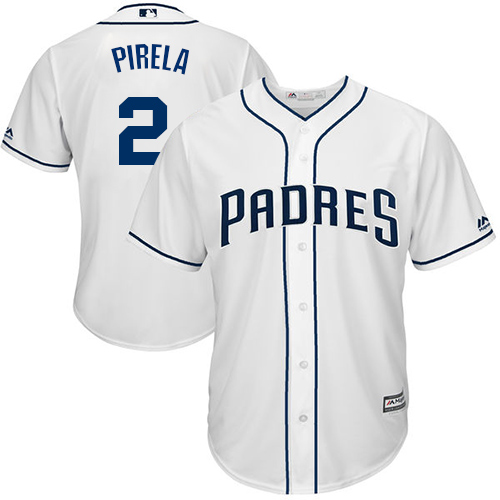 Padres #2 Jose Pirela White Cool Base Stitched Youth MLB Jersey